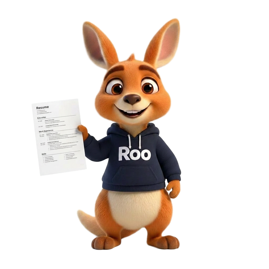 Roo reviewing a resume
